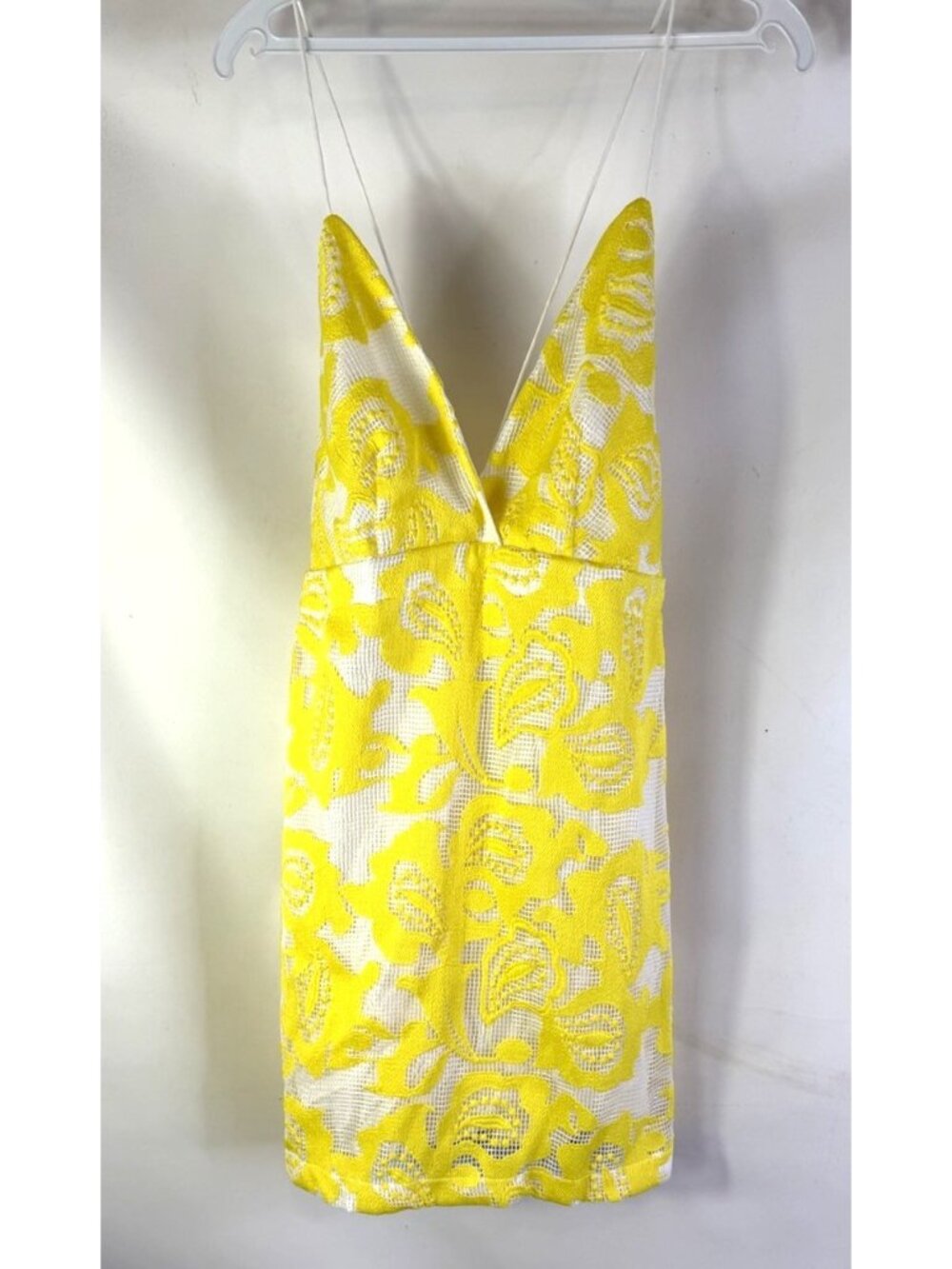 New Maeve Anthropologie Yellow Lace Mini Dress Empire